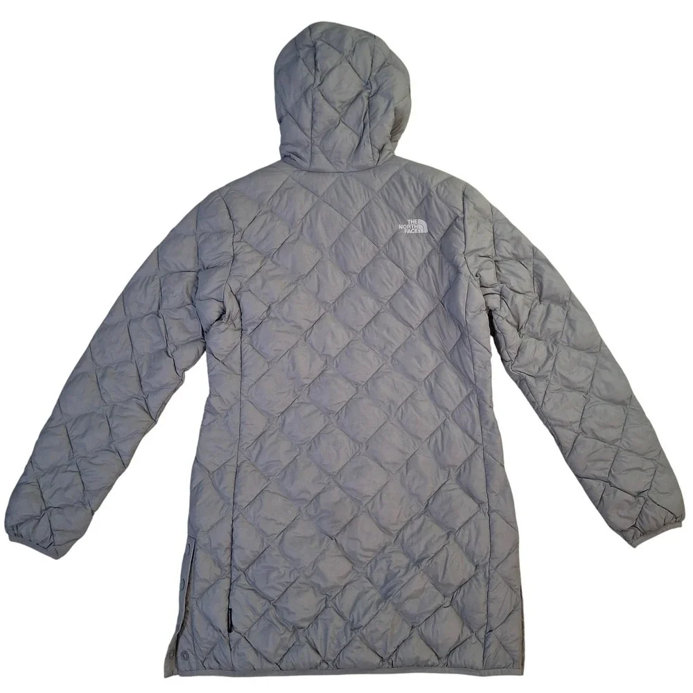 The North Face Parka Girls XL 14/16 Gray ThermoBall Eco Quilted Hooded Long Coat